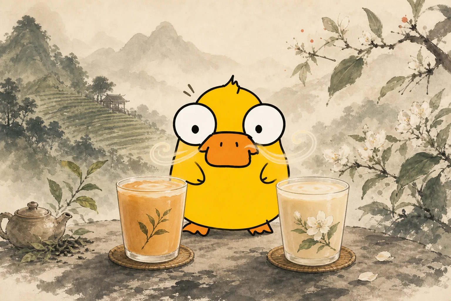 Oolong and jasmine tea aromas
