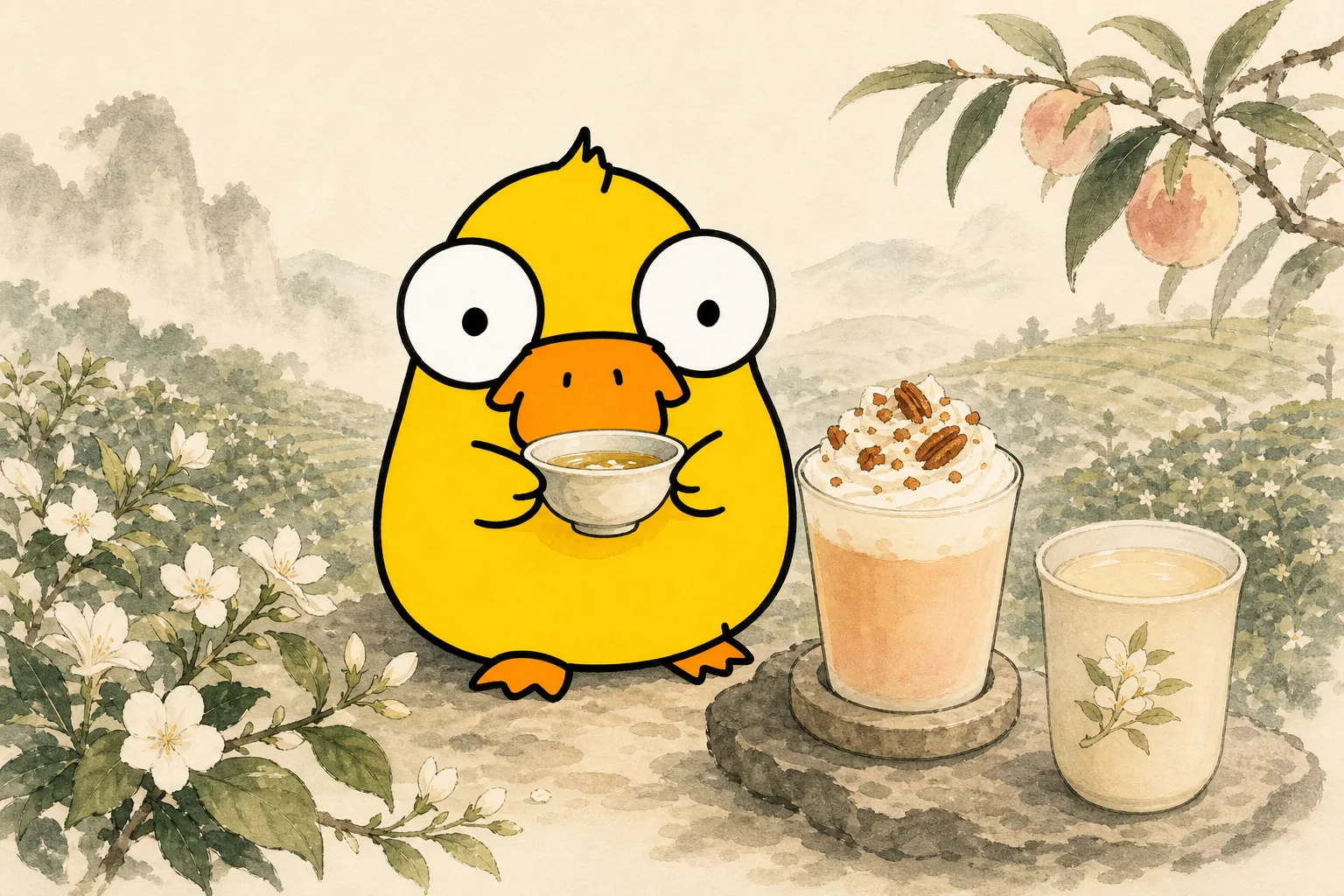 Tieguanyin and jasmine milk tea