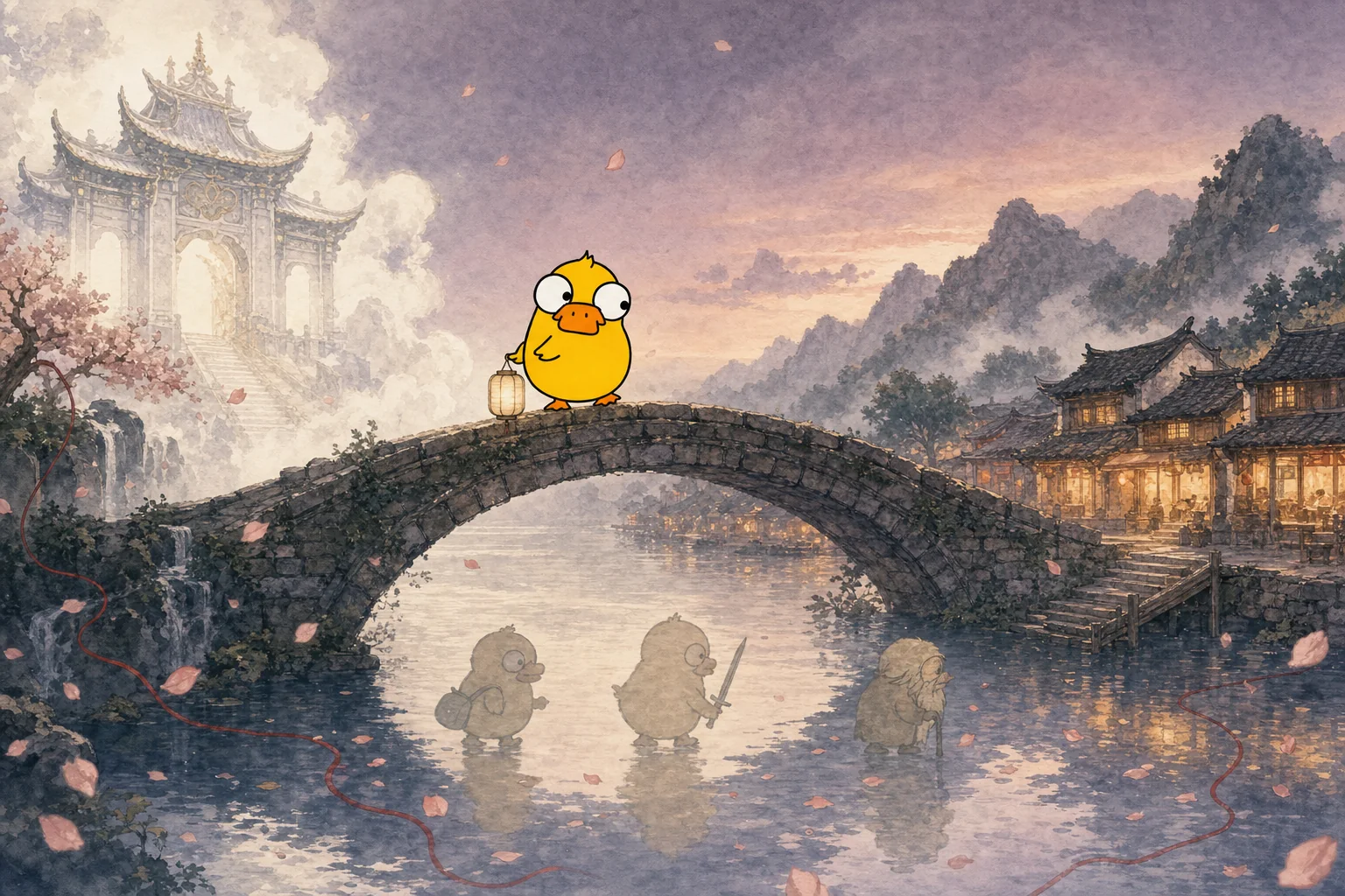 Tatia Duck walks from the celestial realm towards a mortal life